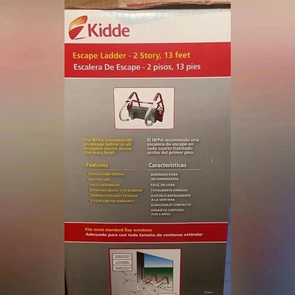 NWT KIDDE Emergency 2 Story, 13 Feet Long, Escape Ladder 1,000 lb Load Capacity - Picture 5 of 6